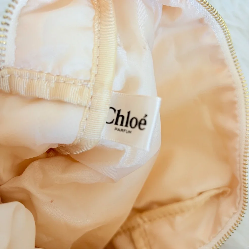 Chloe Parfums Cream Canvas Cosmetic Bag and 5ml Mini Eau de Parfum Set